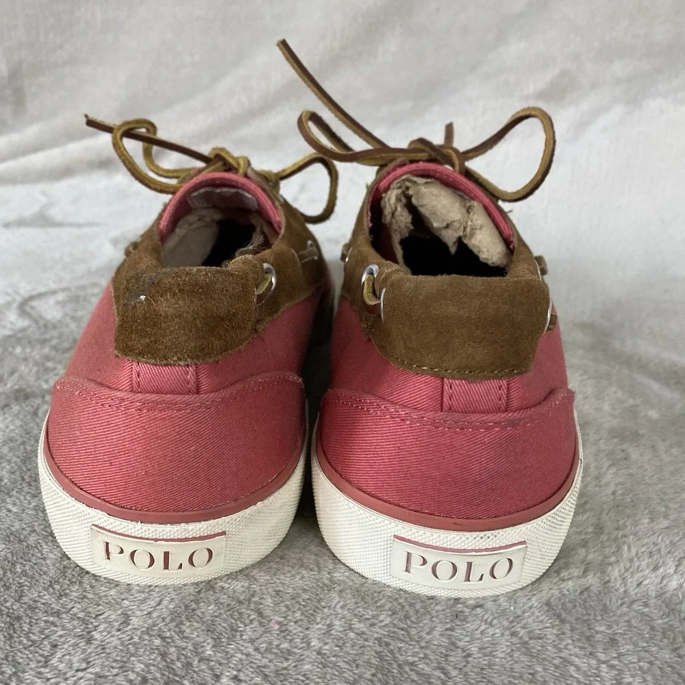 Polo Ralph Lauren Rylander Mens Loafer Slip On Size 10 Red Canvas Boat Shoe NEW